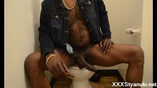 Tradzmenz - Sissy Faggot Humiliation In The Bathroom By Bbc Thug In Jean Jacket And Gold Chain On Toilet [SD]