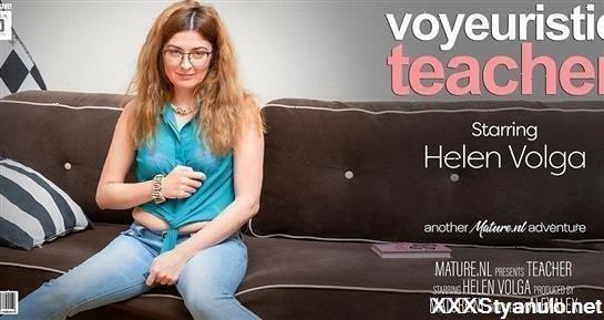 Helen Volga - Voyeuristic Teacher Plays With Her Hairy Pussy [FullHD]