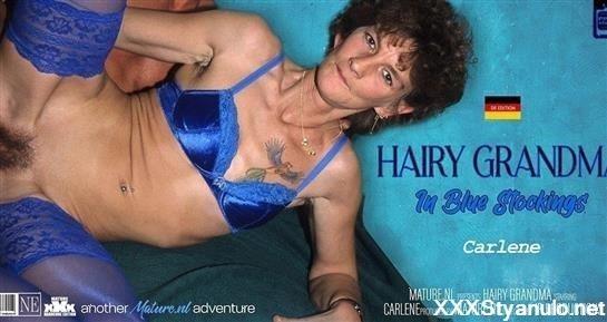 Carlene - Hairy Grandma Carlene Gets Fucked While Wearing Blue Stockings [SD]