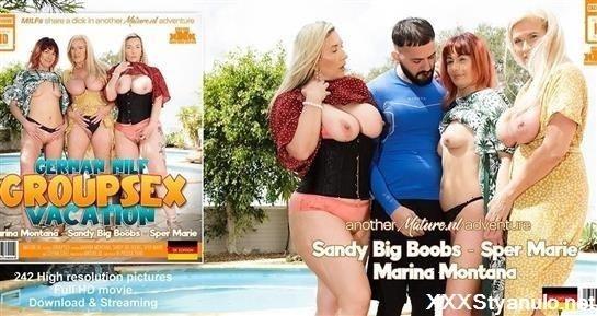 Marina Montana - Three Hot German Milfs Have An Outside Groupsex Party Under The Sun With One Lucky Guy [FullHD]