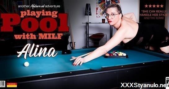 Alina - Alina Is A German Tall Milf With A Shaved Pierced Pussy That Loves To Play With A Poolstick [FullHD]