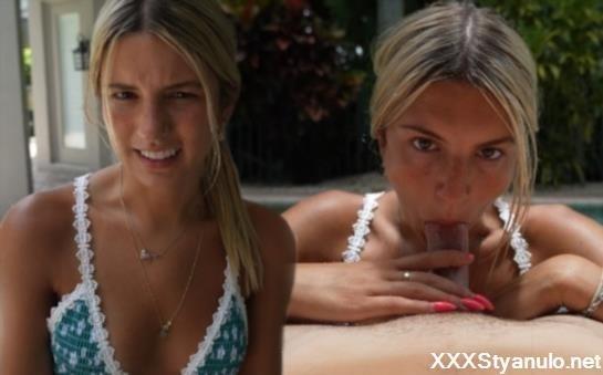 Ambie Bambii - My Teen Stepsister Sucked My Dick In The Pool!! [FullHD]