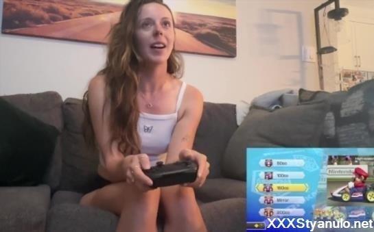 Nadia Foxx - Playing Strip Mario Kart With My Lush In!! Too Many Bananas [FullHD]