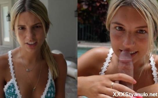 Amber Griz - My Step Brother Got Hard In The Pool So I Sucked His Cock [FullHD]