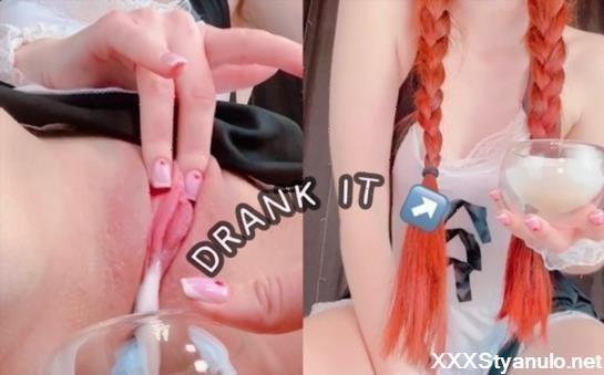 KawaiiSister - Best Drink? Cute Girl Drank Her Creamy Squirt [FullHD]