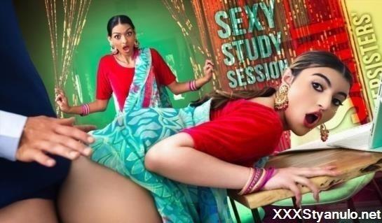 Julia James, Laynee James - Sari Stepsisters Sexy Study Session [FullHD]