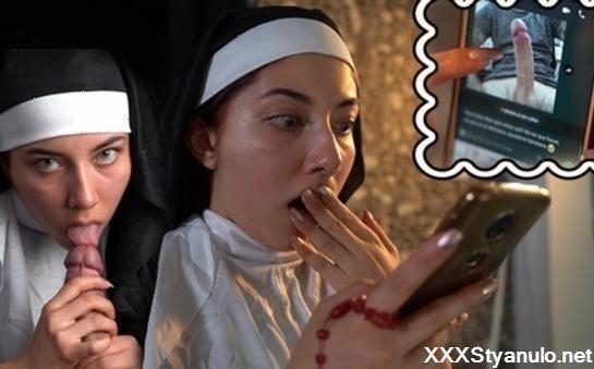 Little Tina - Naive Nun Is Tricked By Whatsapp And Exorcises A Cock [FullHD]