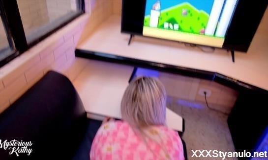 MysteriousKathy - Bent Over Stepsis Plays Games In A Mini Skirt With No Panties Her Juicy Pussy Begs To Be Fucked [FullHD]